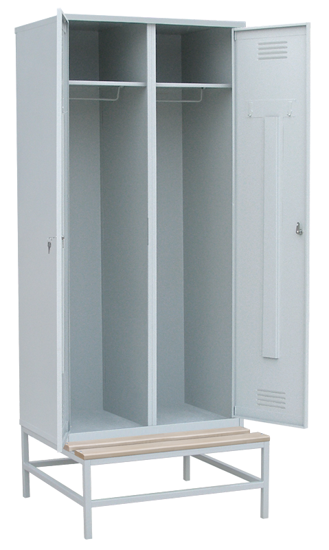 Шкаф для одежды на подставке с деревянной скамьей - Фото 2