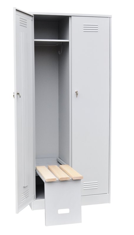 Шкаф для одежды двухстворчатый с откидной скамьей (верх липа) - Фото 2