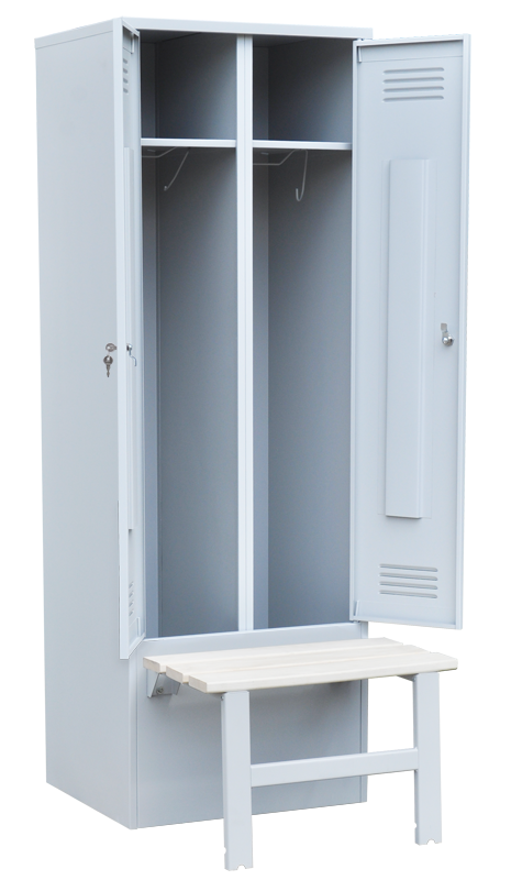 Шкаф для одежды 2-х створчатый со складной скамьей (верх липа) - Фото 3